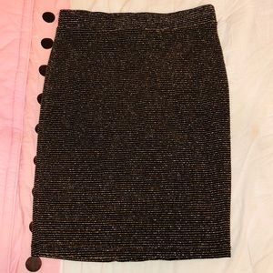 Pronto Gold Pencil Skirt